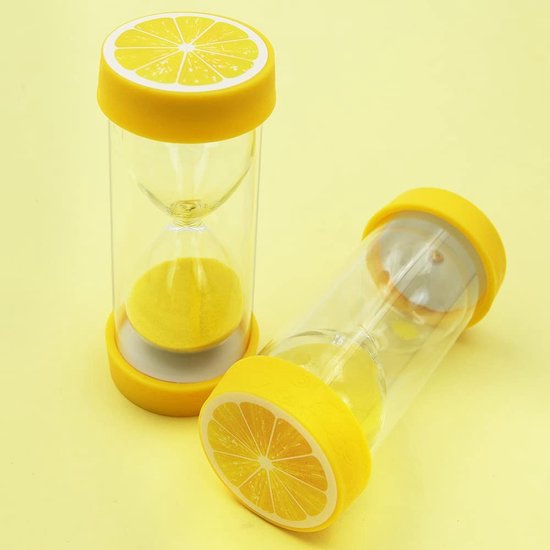 Allecto - Fruit Hourglass - Kleurige zandtimer - Voor thuis en koken - Citroen kleur - Tijdmetingen - Perfect voor focus en concentratie — afbeelding 2