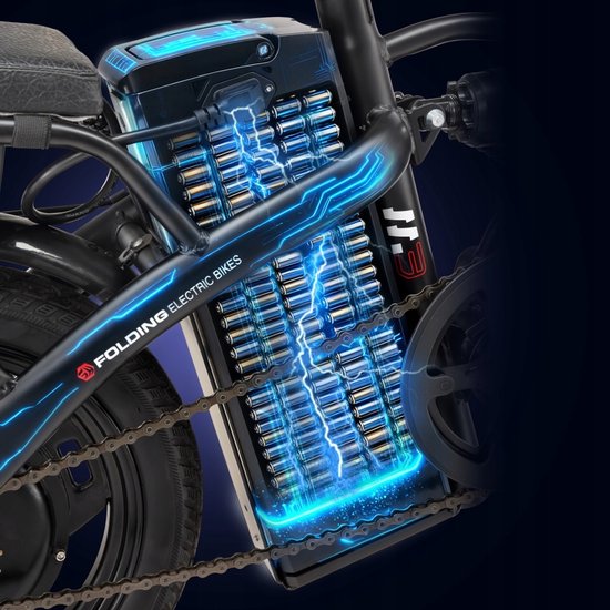 SINOHON M3 Opvouwbare Elektrische Fiets - 250W Motor - 36V 10.4Ah Accu - 50km Bereik - 25km/h - 14 Inch Banden - Vering - LED van SINOHON — afbeelding 2