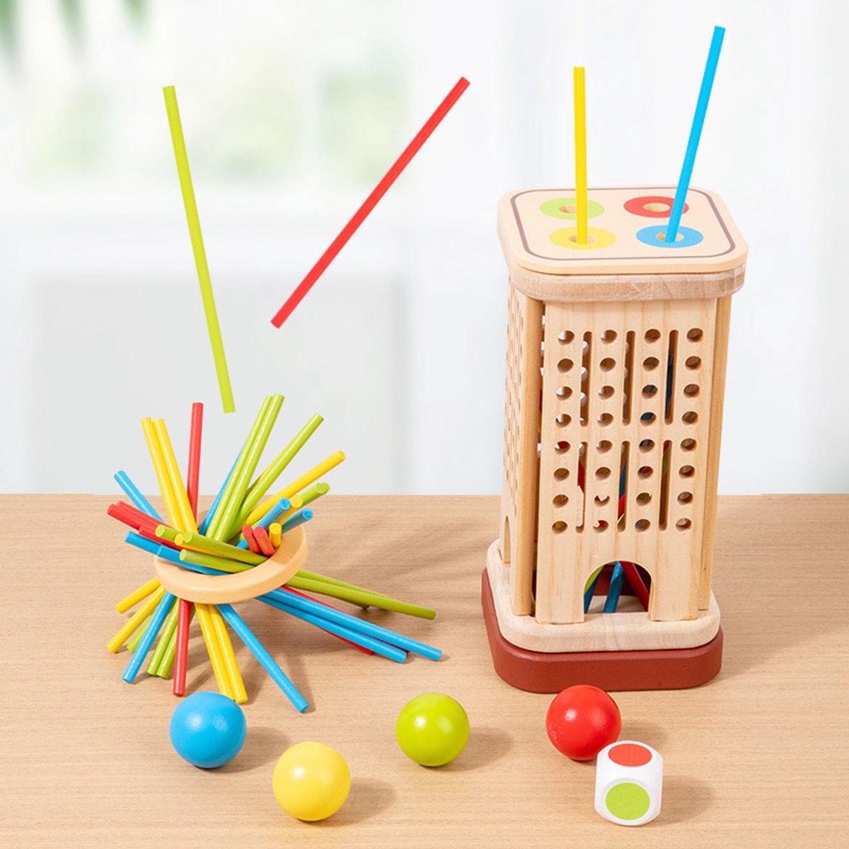 Montessori Houten Speelgoed 3-in-1 Stokspel – Educatief Spel voor Kleurherkenning – Cadeau 3 Jaar - Kinderspellen — afbeelding 8