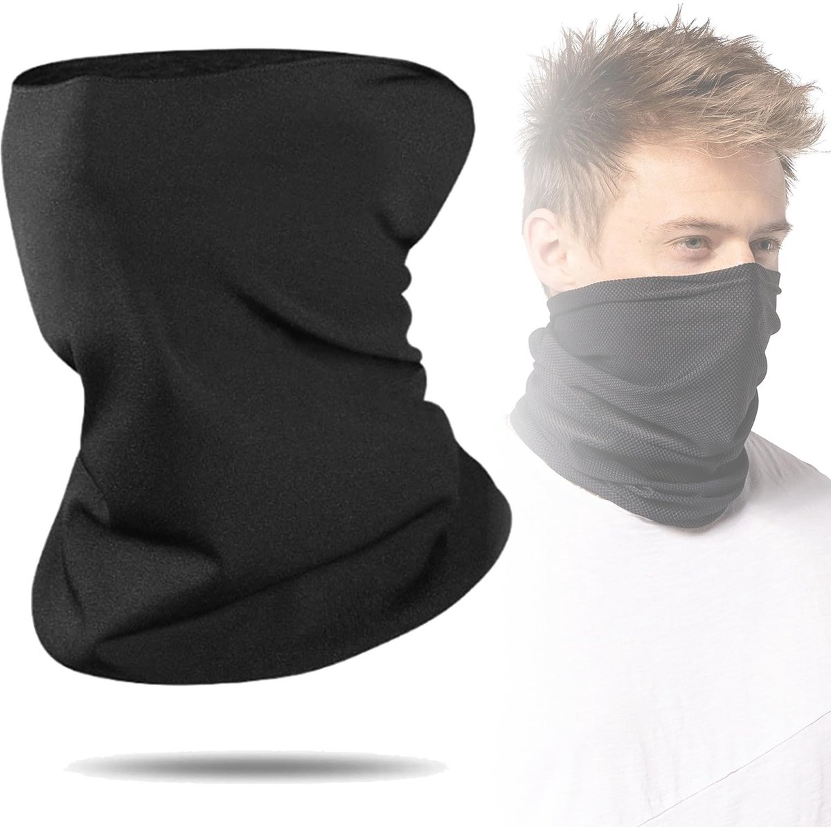 Allecto - Winter Loop Scarf - Neck Warmer - Multifunctionele Fleece Sjaal - Zwart - Buff Tubular Scarf - Ideaal voor Koude Dagen - Geschikt voor Vo...