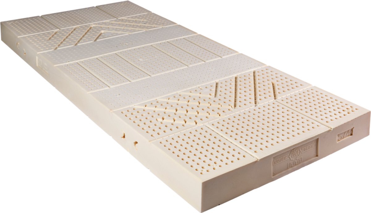 Natuurlatex matras MHB21 - 90x200 - H3 (70-110kg) - 20.5cm dik - 100% natuurlijk latexaandeel - Matrashoes van biologisch (GOTS) katoen en schapenwol