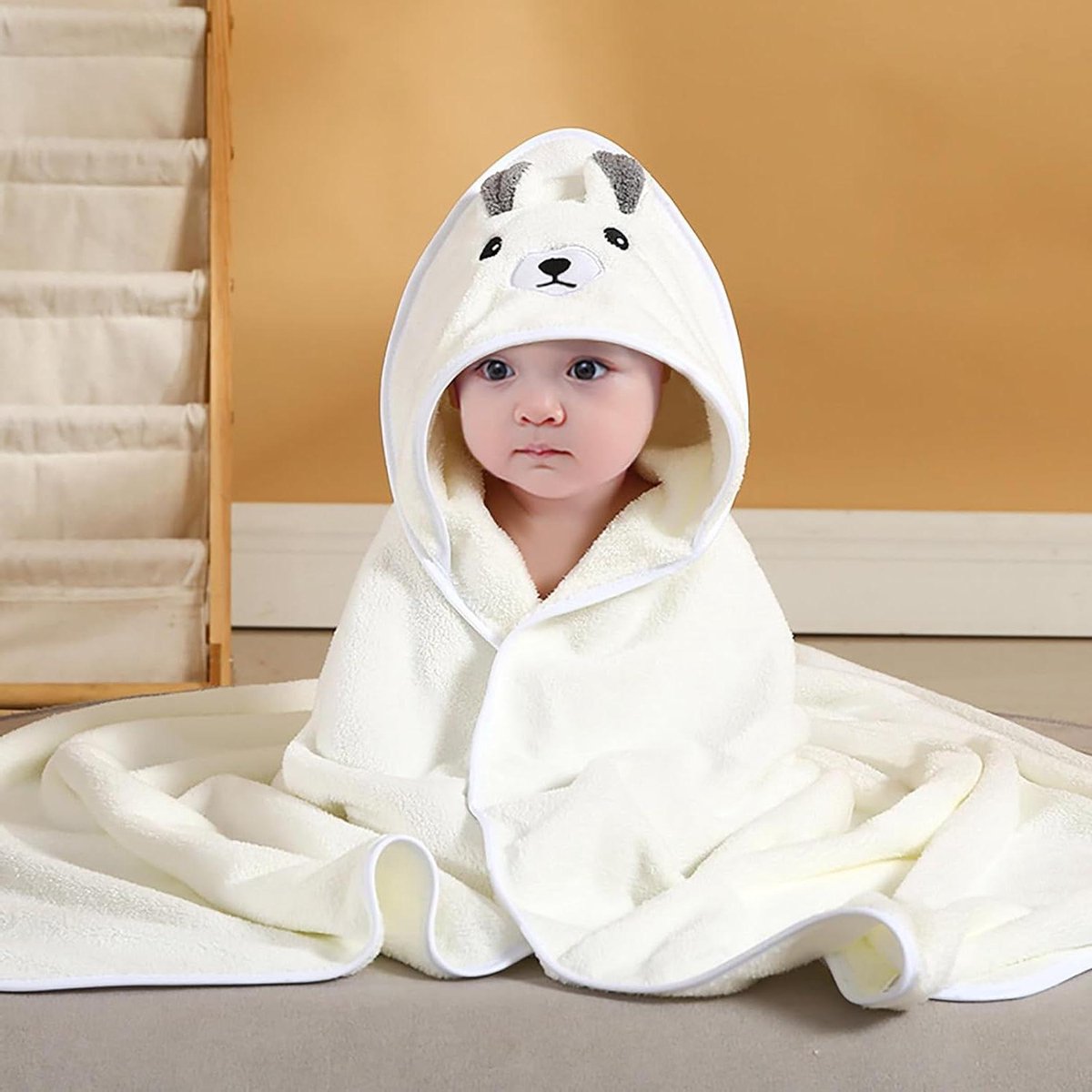 Baby Handdoek met Naam - Badcape met Capuchon - Baby Verzorgen - Zacht Koraalfleece Materiaal - 80 x 80 cm