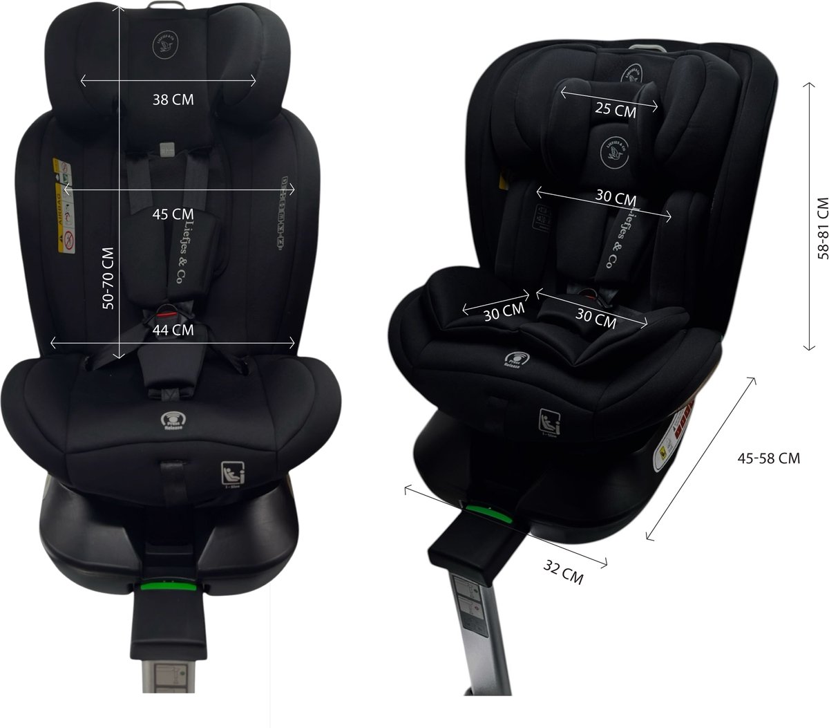 Liefjes & Co Growsafe Autostoel – i-Size 4-in-1 – 360° Draaibaar – ISOFIX & Steunpoot – Groep 0/1/2/3 (40–150 cm) thumbnail 5