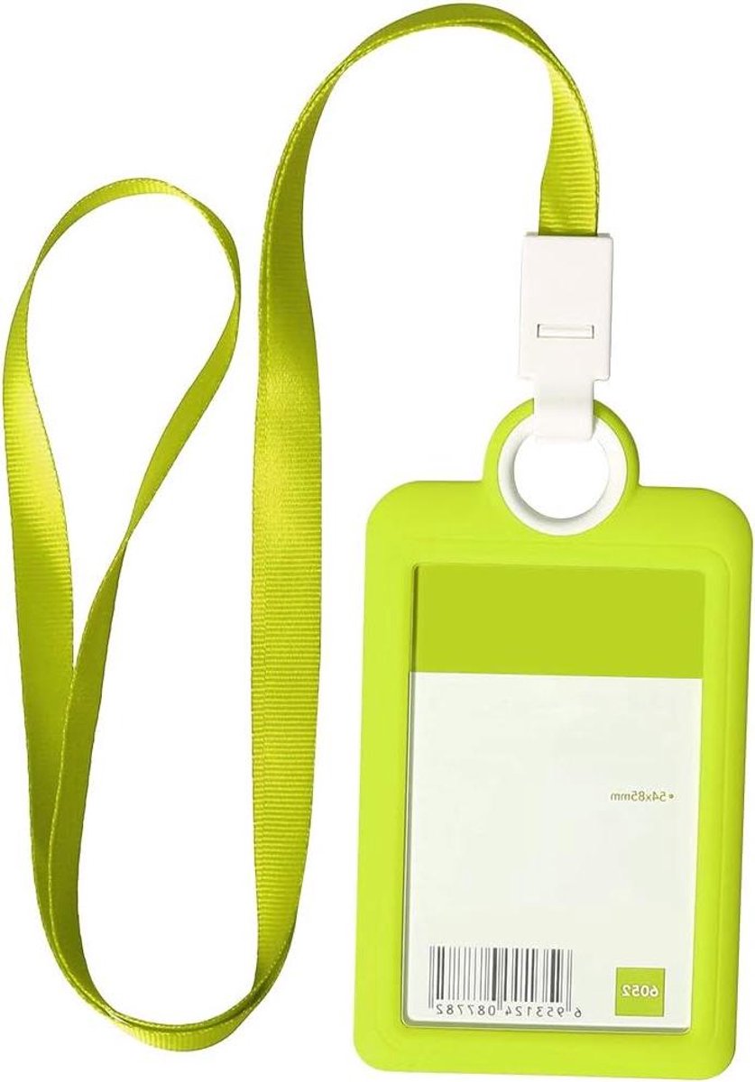 Badgehouder ID Kaarthouder - Kaarthouder Lanyard - Kantoor Organisatie - Zacht en Heavy Duty - 69mm x 122.5mm - Groen