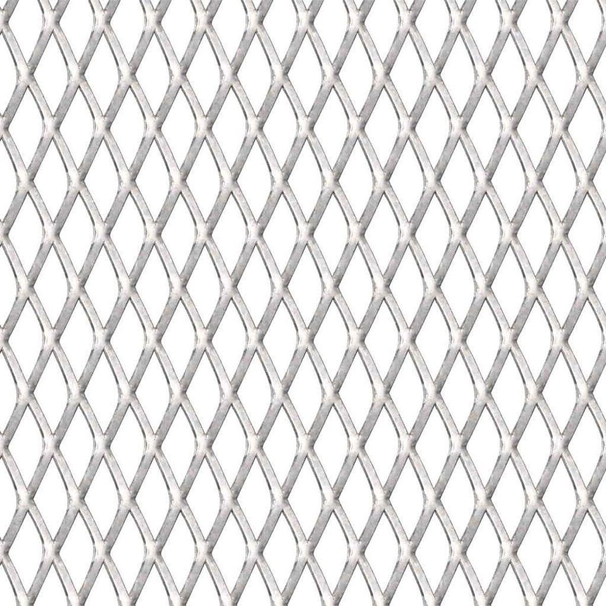Roostermat Roestvrij Staal - Draadgaas Rekmetaal - Dierenverblijf Bouwen - Corrosiebestendig Materiaal - 50 x 50 cm - Zilver
