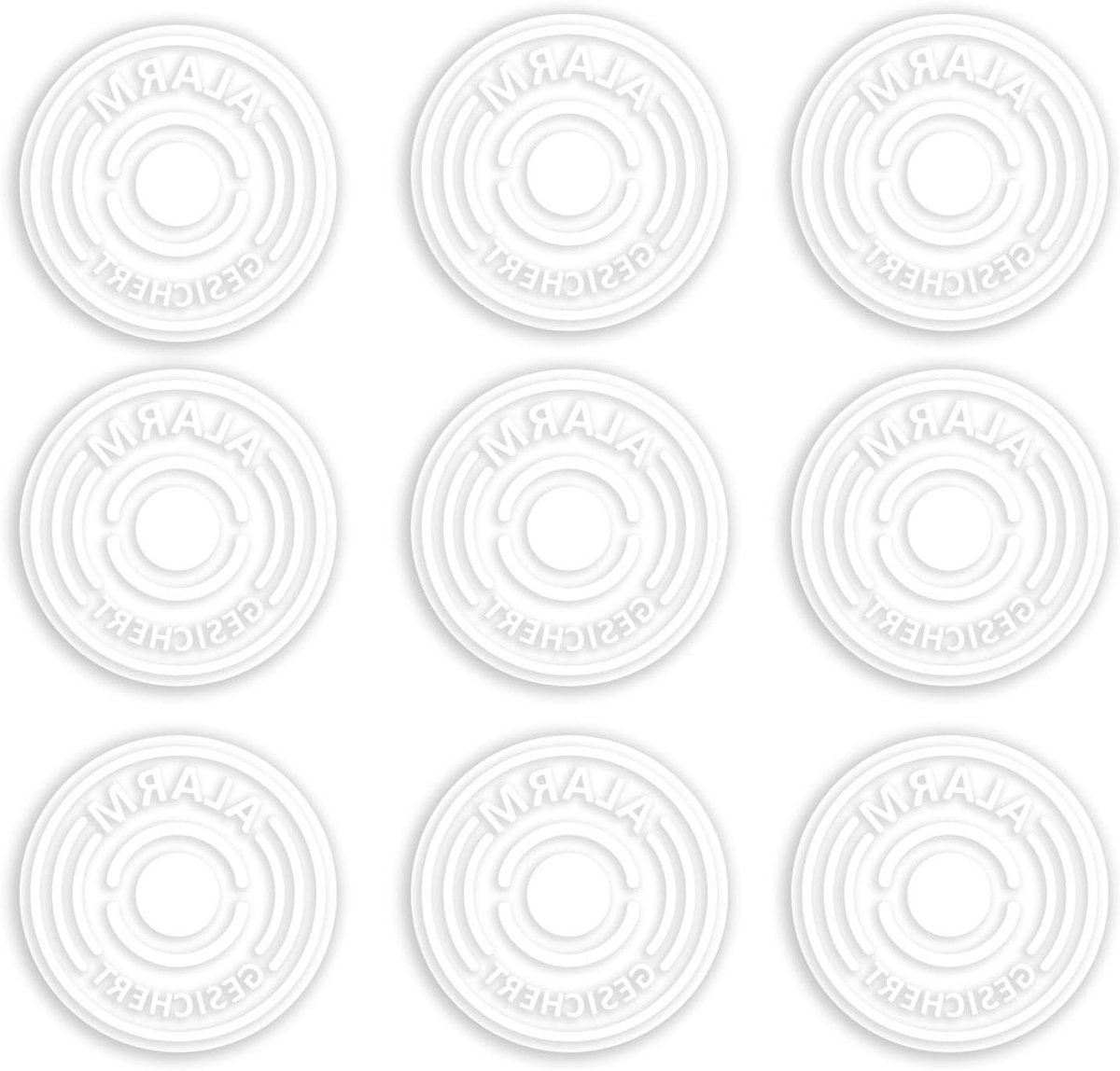 Alarm Beveiligd Stickers - Waarschuwingsstickers Alarmsysteem - Bezit Beveiligen - Transparante Folie - 9 stuks - Transparant