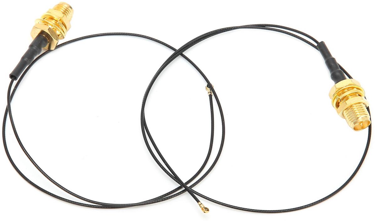 Allecto - 4 Naar RP-SMA Vrouwelijke Kabel - 30cm lengte - Omnidirectionele kabel - 2 stuks - Geschikt voor M.2 WiFi en Bluetooth antenne