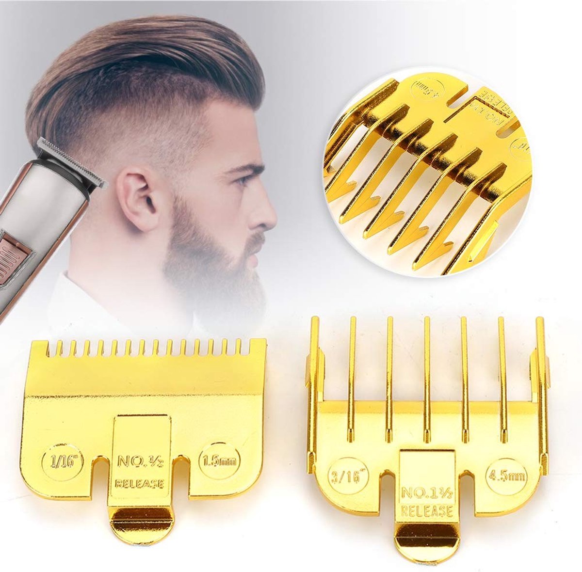 Allecto - Nummer En Metaal 2.4Mm - Designer Coupeer Haar Snijgereedschap - Vintage Olie Hoofd Tondeuse - Kapsel Accessoire Zilver - Voor Profession...
