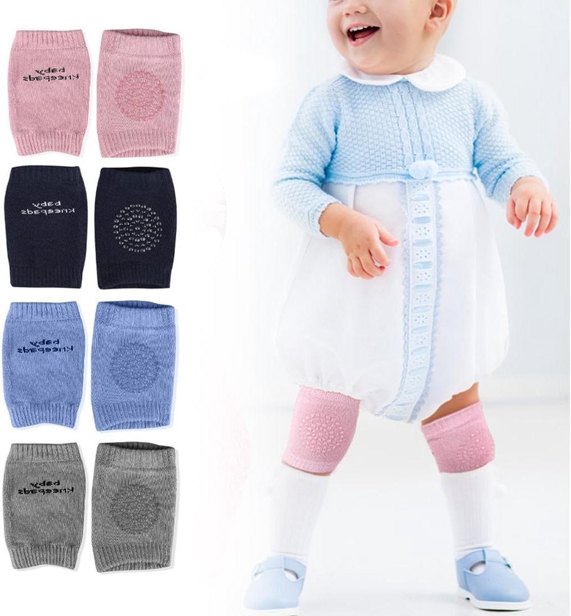 Baby Kniebeschermers - Kruippads Baby - Bescherming Bij Kruipen - Zacht Fleece Binnenkant - 4 Paren - Meerdere Kleuren