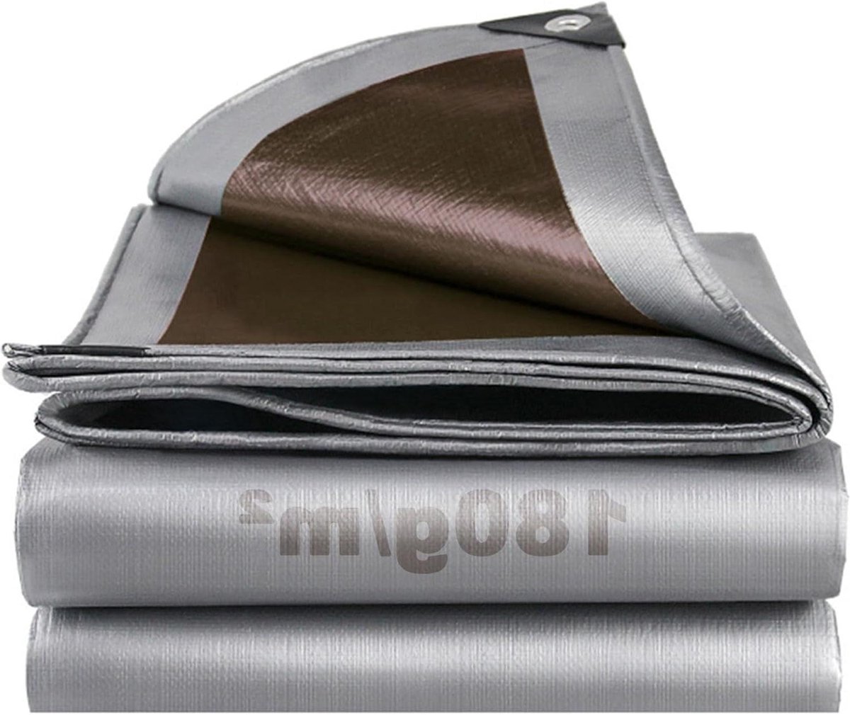 Dekzeil - Afdekzeil Beschermzeil - Materiaal Beschermen - Verdikt 180 g/m² PE - 3x3m - Grijs-koffie