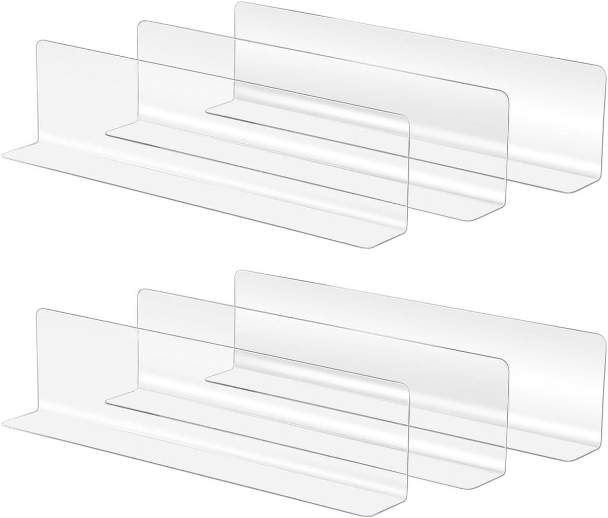 Shelf Dividers - Plastic Organizers - Kasten Indelen - L-vormig Ontwerp - 20 cm - Transparant
