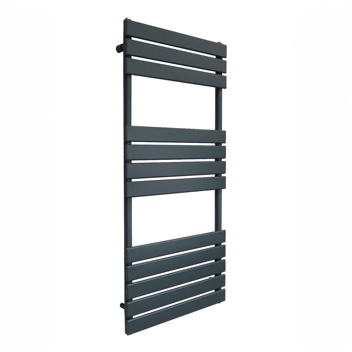 Handdoekradiator Platte Paneel - Verwarmde Handdoekhouder - Badkamer Verwarmen - Hoge Warmteafgifte - 1200mm x 500mm - Grijs