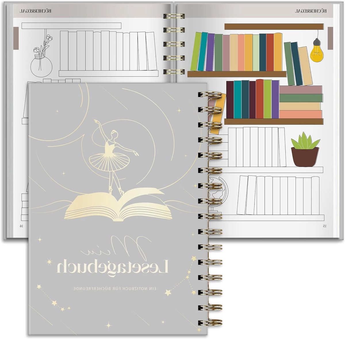 Boek Journal met Ballet Thema in Grijs, Perfect voor Dansliefhebbers en Creatieve Notities