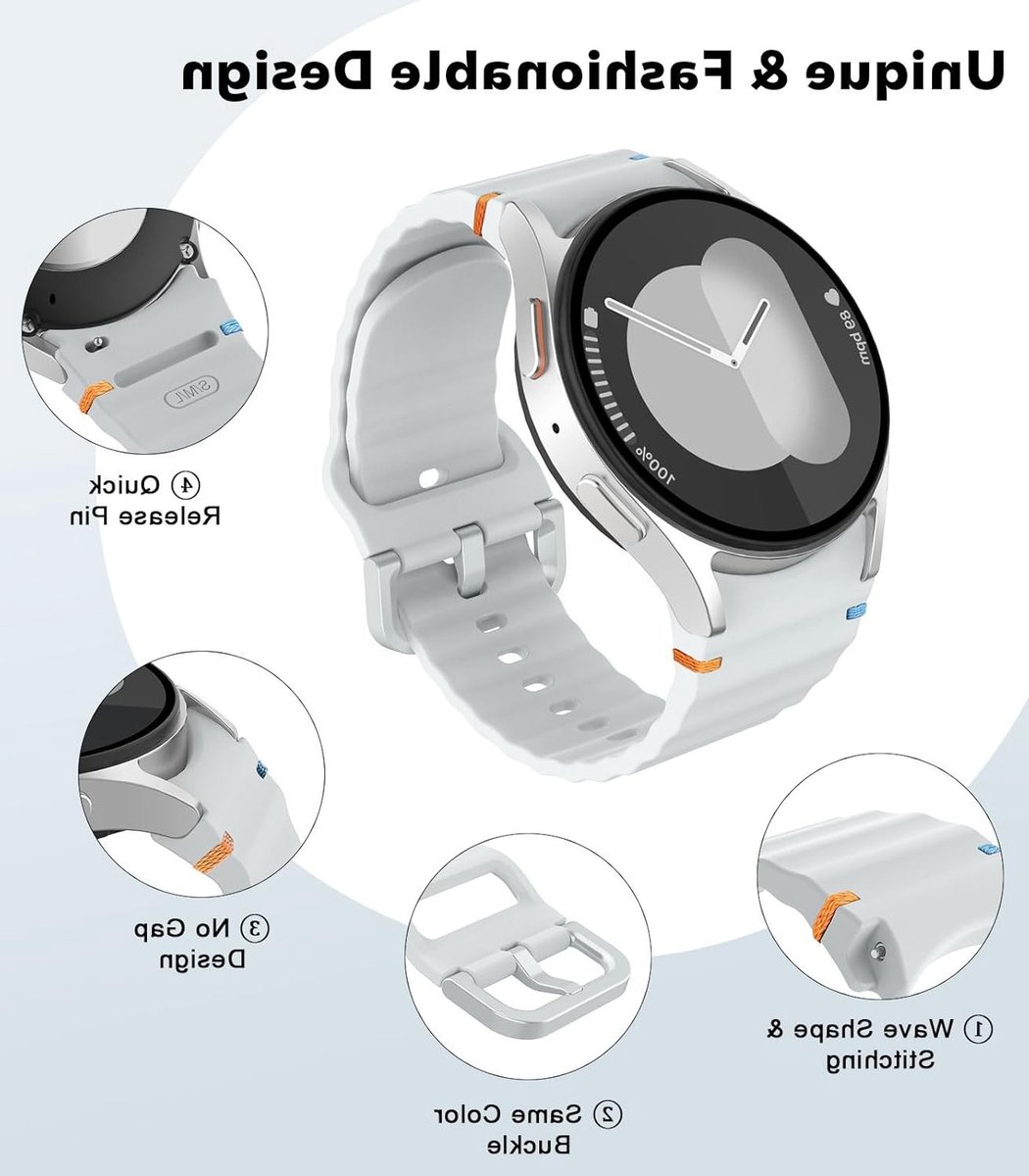 Sportieve Silicone Horlogeband voor Samsung Galaxy Watch 7 FE 6 5 4 - Geschikt voor 40mm, 44mm, 43mm, 47mm, 42mm, 46mm en 45mm - Comfortabele en Duurzame Band voor Mannen en Vrouwen