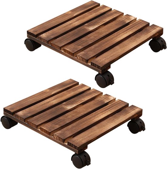 Set van 2 plantrollers voor binnen en buiten, ideaal voor bloemen en planten in tuin of winkel