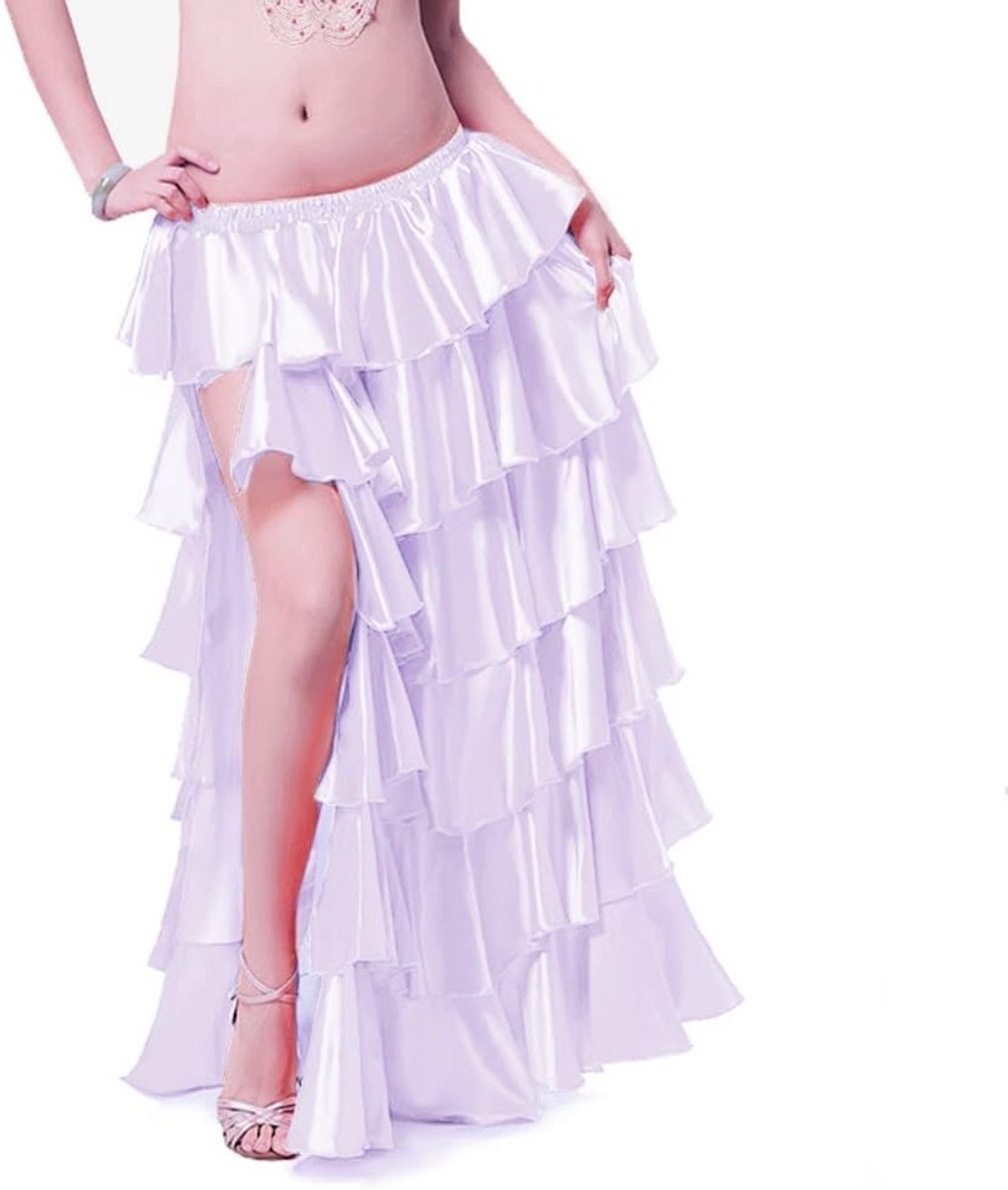 Elegante Lange Satijnen Belly Dance Rok voor Vrouwen - Perfect voor Oriental Dans, Feestkleding en Optredens