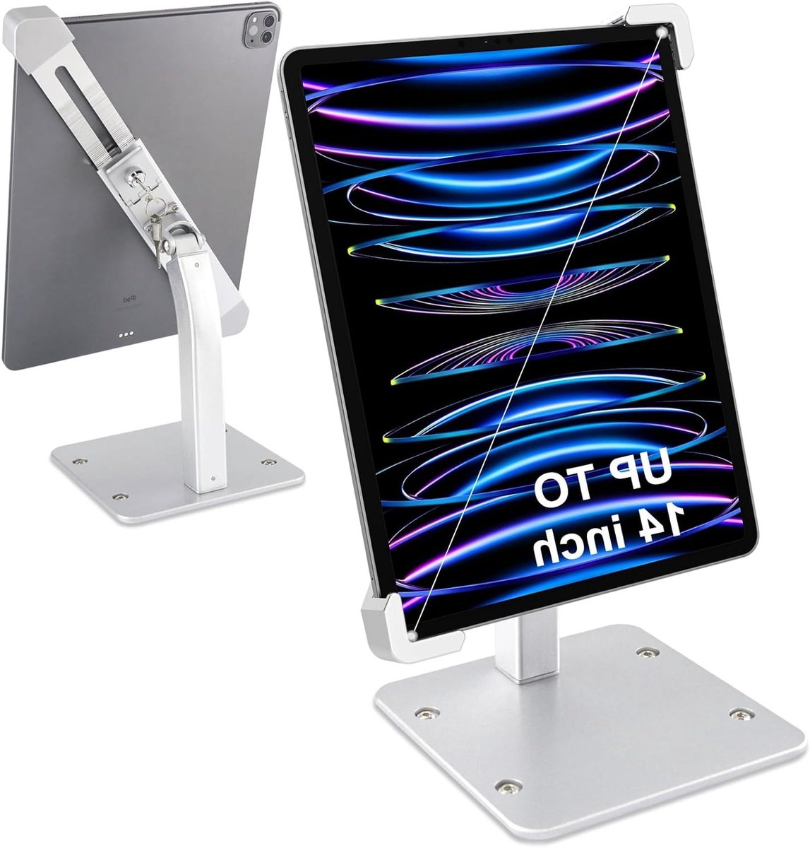 Robuuste Tablet Stand voor Retail en Kiosken, Anti-Diefstal Houder voor iPad en Galaxy Tabs, Geschikt voor 9-14 Inch Apparaten