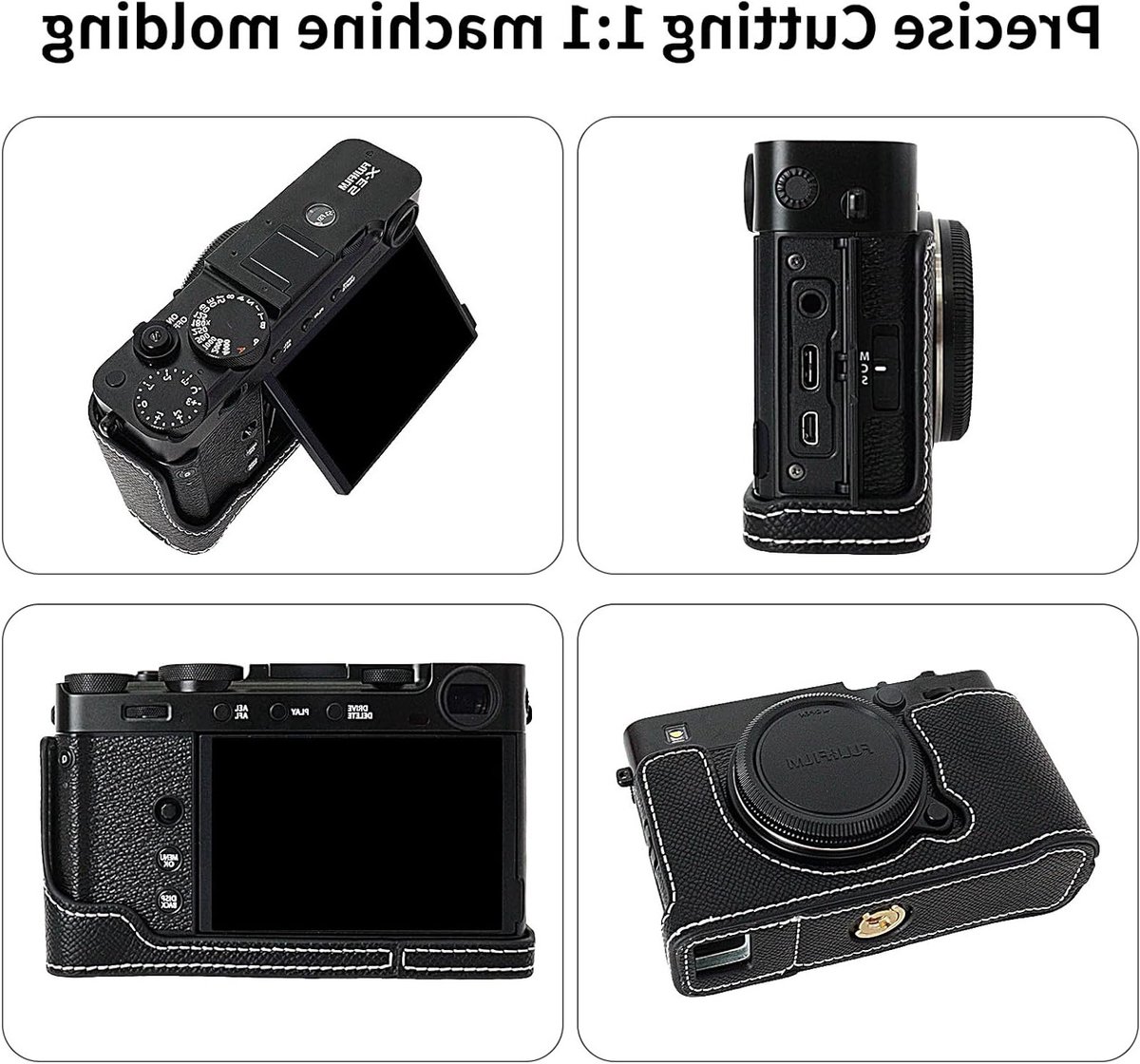 Stijlvolle en beschermende cameratas voor Fujifilm X-E5 van PU leer thumbnail 2