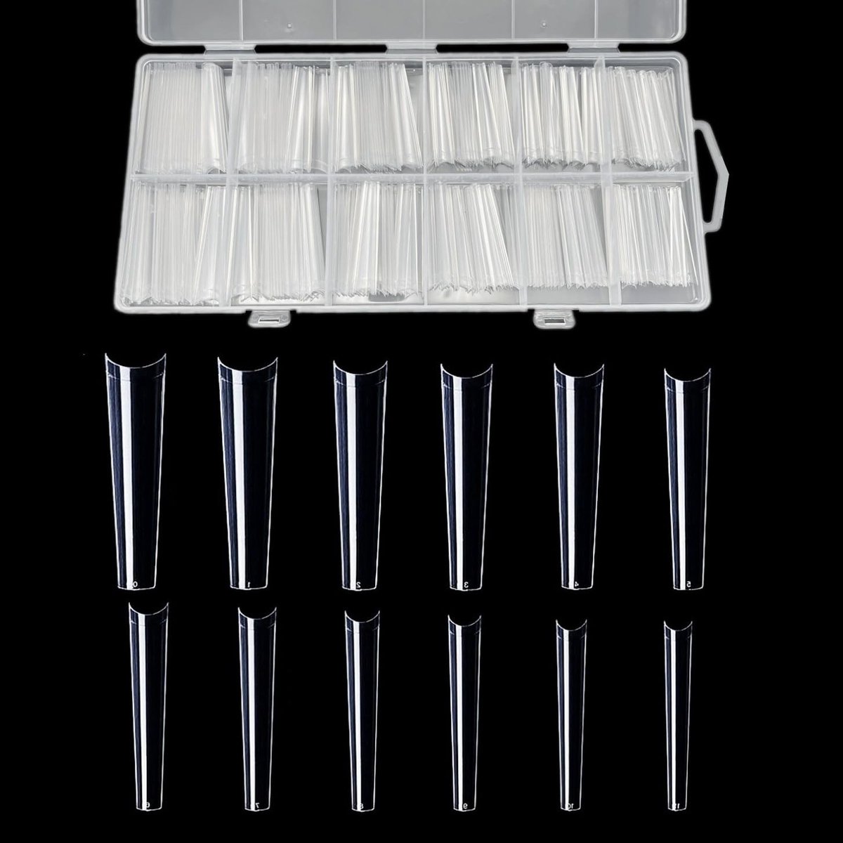 Dailygoody - Klare Half Cover Nagelpunten - Extra Lange Nageltips - Geen C-curve - 240 Stuks - Kunstnagels voor Gel en Acryl - Geschikt voor Nage...