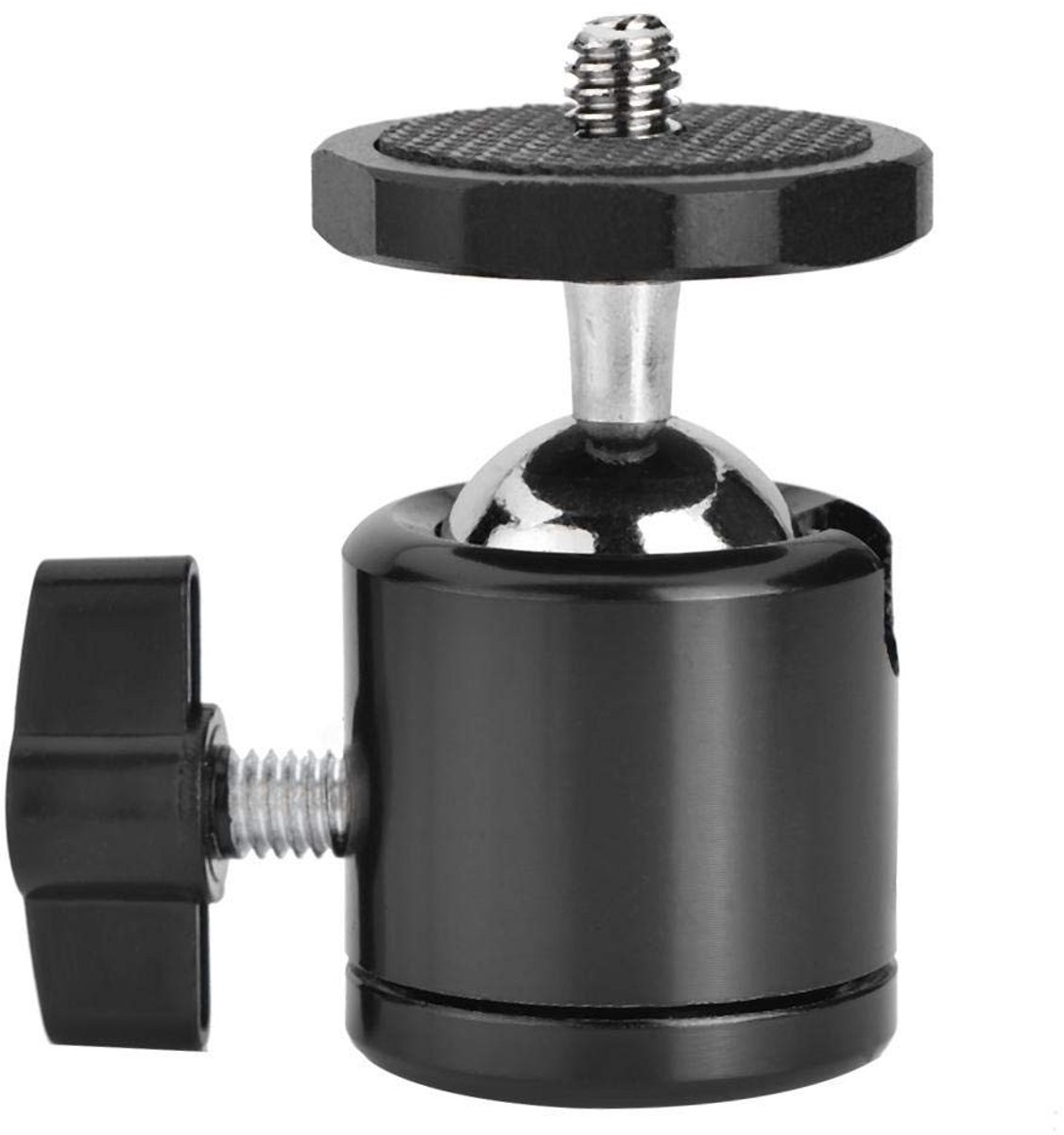 Dailygoody - Balhoofd 360 Swivel - Draaibaar statiefkop - Zwart - Geschikt voor camera's en monopods - Duurzaam aluminium - Compact ontwerp
