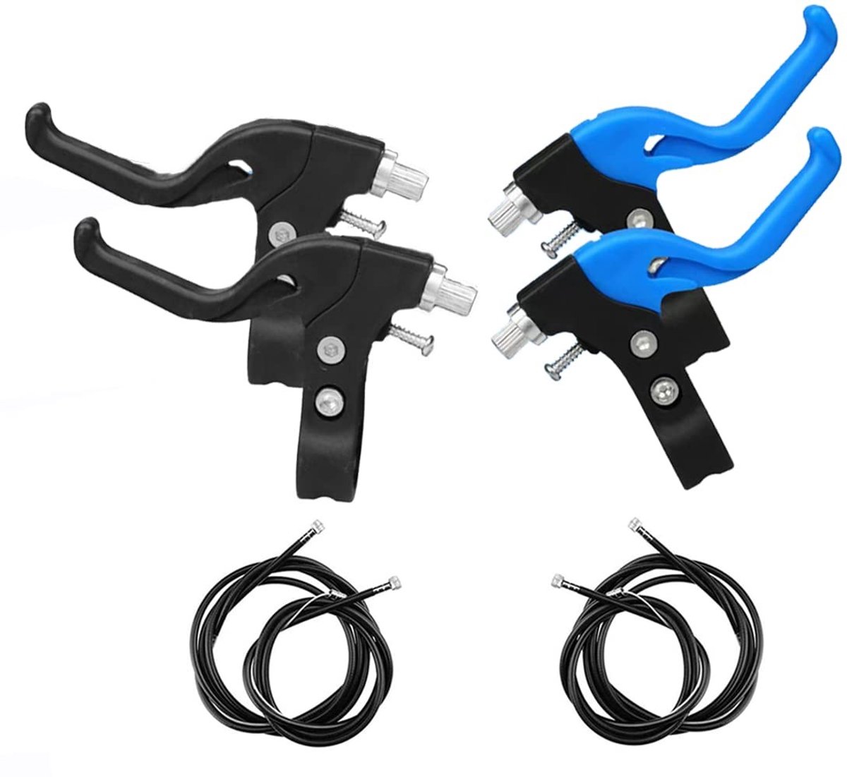 Dailygoody - Fiets remhandgrepen - Aluminium remniveau handvatten - Blauw+Zwart - Geschikt voor racefiets en mountainbike - Duurzaam en lichtgewicht