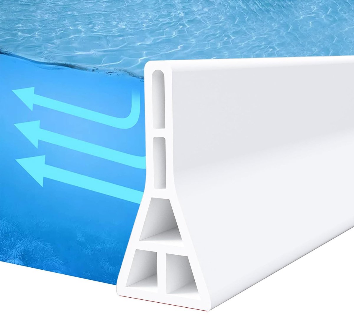 Dailygoody - Waterbarrière - Zelfklevende Geluidsstrip - Duurzaam TPE-materiaal - 2 m - Waterblokkering - Ideaal voor badkamer en keuken