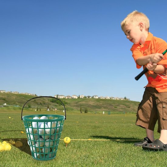 Golfbal mand met handvat - Ruime container voor 75 golfballen, ideaal voor golfaccessoires en training — afbeelding 3