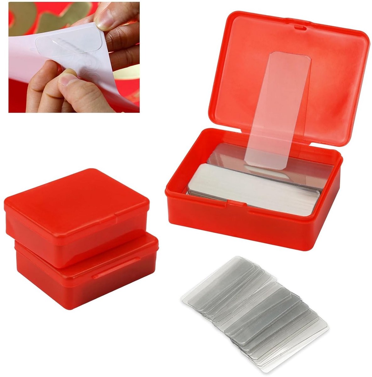Pack van 180 Dubbelzijdige Plakband, 5 x 1.8 cm, Sterke Plakband voor Foto's, Posters en Tapijten, Verwijderbaar en Herbruikbaar