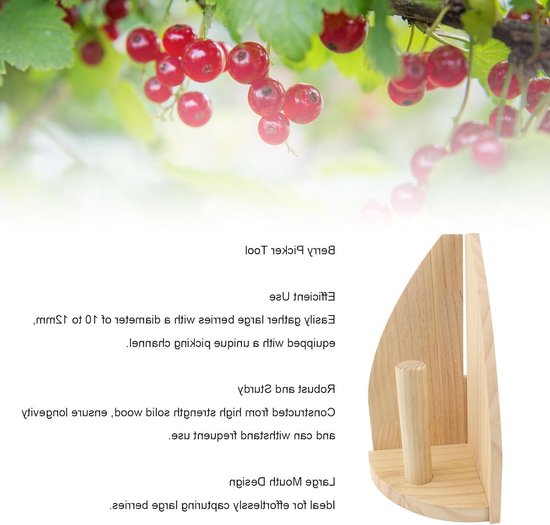 Cosensi- Oogstlepel massief hout - Bessenplukker - Duurzaam hulpmiddel - Efficiënte oogst - Grote opening - Voor bessen tot 12 mm van Cosensi — afbeelding 3