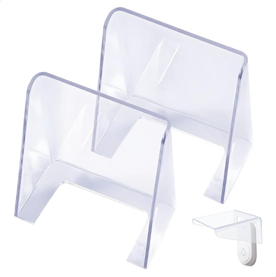 Set van 2 transparante plastic regenafdekkingen voor buitendeurbel‑drukknop – voor draadloze deurbellen