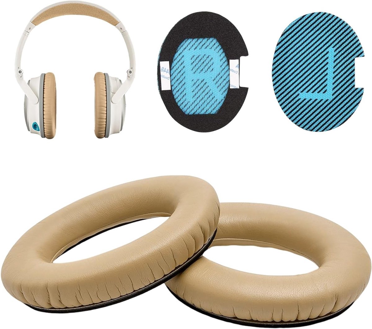 Comfortabele Oorkussens voor Over-Ear Hoofdtelefoons, Geschikt voor QC15, QC25, QC35 en Ae2, Van Geluidsabsorberend Schuim en Kunstleer