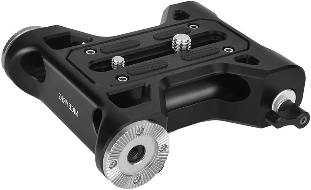 Basisplaat met ARRI Rosette Bevestiging en 15mm Rod Klem voor Canon en Sony Cinema Camera's - Professionele Accessoires voor Filmproductie