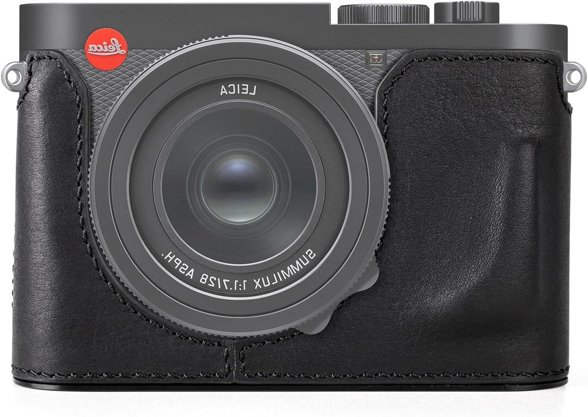 Hoge kwaliteit leren beschermhoes voor Leica Q3 - Halfcase met directe toegang tot batterij en geheugenkaart - Bruin