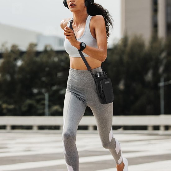 Dailygoody - Waterfles Draagtas - Waterfleshouder - Ideaal voor Sport en Reizen - Zwart - Trekkoord Waterfles Riemhouder - Geschikt voor 26oz en 36oz — afbeelding 4