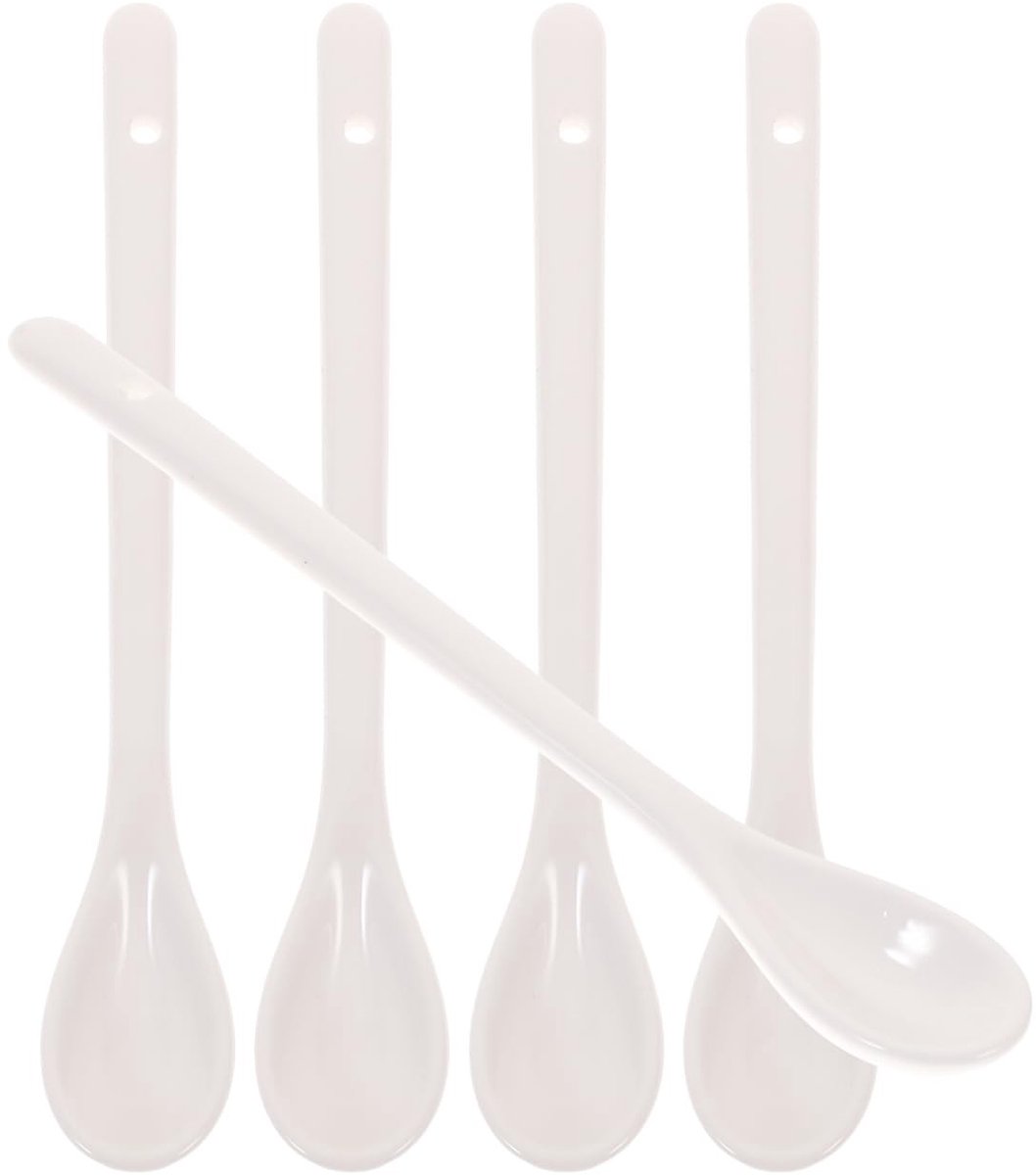 Dailygoody - Porseleinen Lepels - Koffielepels - Vaatwasserbestendig - Wit - Keramische Lepels - Perfect voor Koffie en Dessert