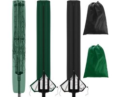 Dailygoody - droogmolen-afdekkingen - robuuste waterdichte bescherming - zwart en groen - wasrek buiten - ideaal voor tuinparasol - 2 stuks