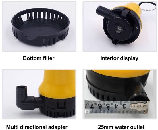 Store_7 - Elektrische Bilge Pomp - 45W Stil - Marine Submersible DC12V - 25mm Caliber - Waterafvoer Pomp - Betrouwbaar en krachtig - Geschikt voor ... van Merkloos — afbeelding 5