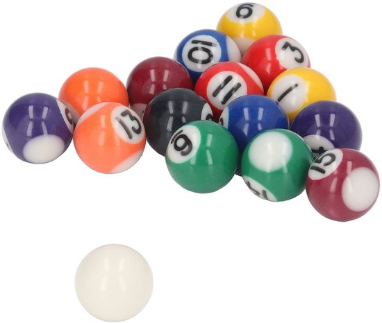 Dailygoody - Mini Biljartbal Set - Hars Pooltafel Ballen - Lichtgewicht en Draagbaar - 25mm - 16 Ballen Set - Geschikt voor Unisex Volwassenen — afbeelding 4