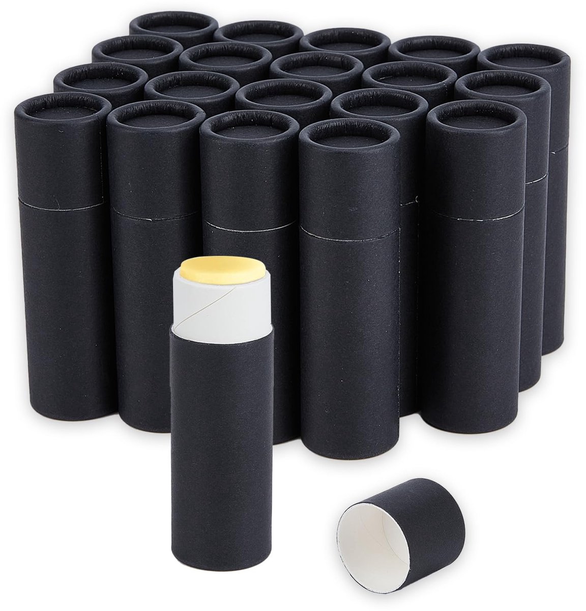 Dailygoody - Lip Balm Tubes - Navulbare houder - Zwart - Kartonnen materialen - Duurzaam en ecologisch - Handig in gebruik - Geschikt voor lipverzorgi