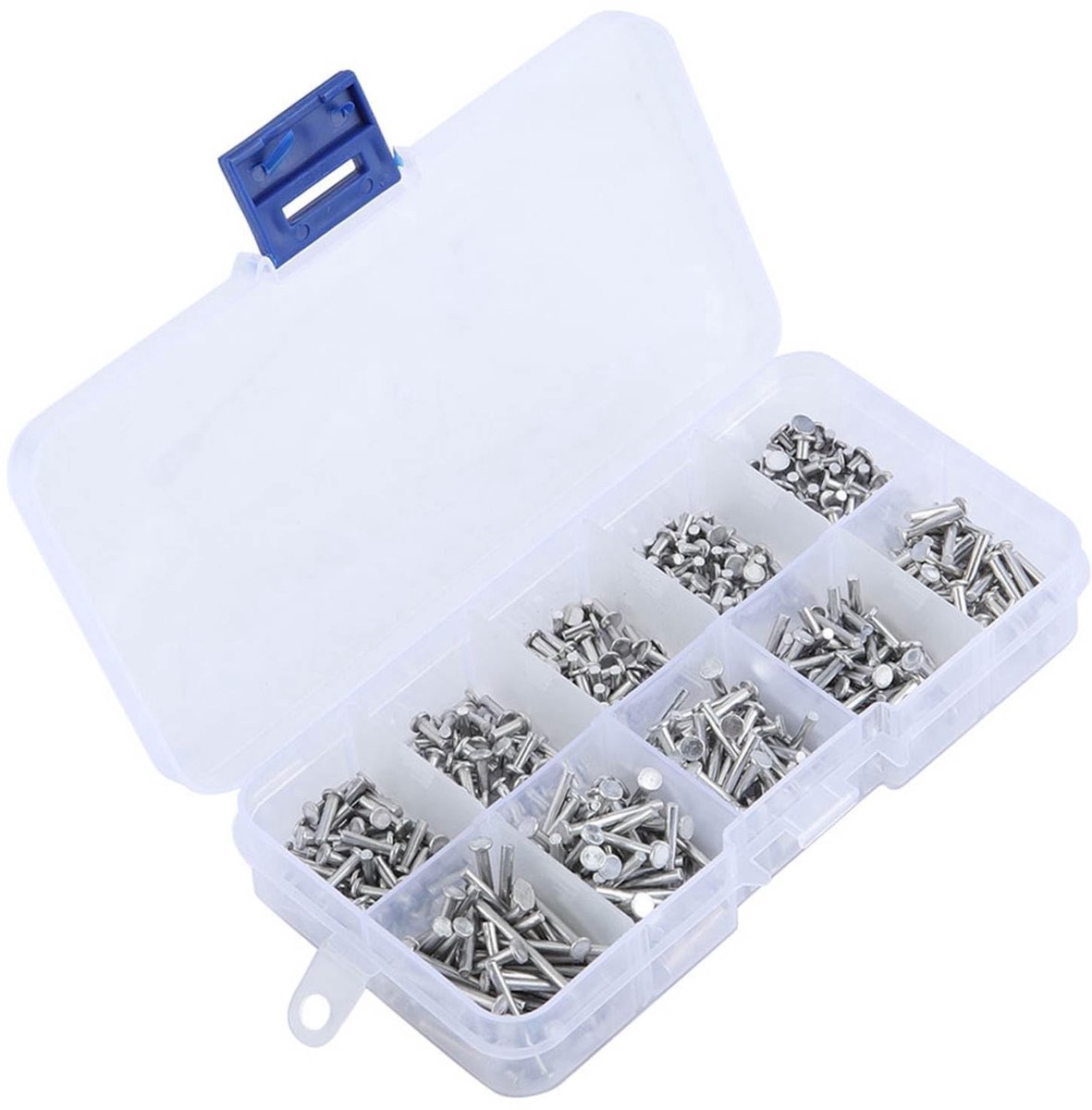 Shopcentral - M2 platte kop klinknagels - 500 stuks - Aluminium - Diverse lengtes van 3 mm tot 18 mm - Vaste klinknagels - Ideaal voor elke klus