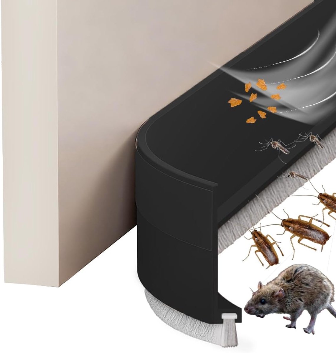 2-Pack Geluiddempende Deurborstels — 39-inch Rubberen Tochtstoppers — Stof-, Wind- en Insectenwerend — Afdichtstrips voor Spleten onder Slaapkamerdeuren — Verstelbare Deuronderafdichtingen — Geluidsisolerende Deurrubbers — 100 x 5 cm