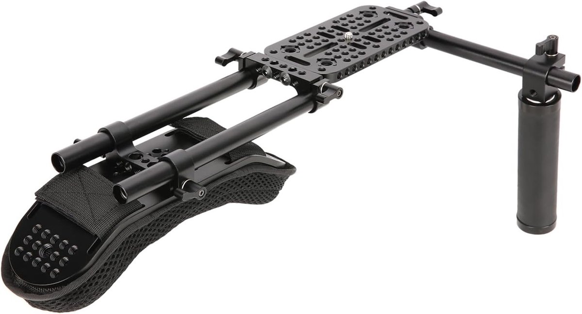 Professionele Camera Schouder Rig voor Videoproductie, Geschikt voor DSLR en Camcorders met Schoudersteun, Compatibel met Canon, Nikon en Sony