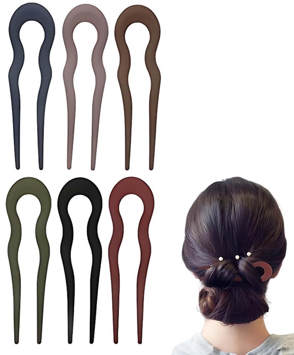 U-vormige haarspelden - 6 stuks elegante haaraccessoires voor elke gelegenheid