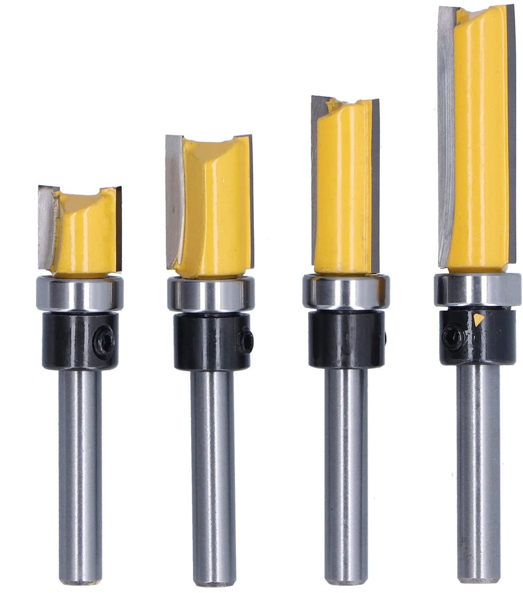 Allecto - 4-Delig Boorfrees Set - Houtbewerking - Precisie en veelzijdigheid - Compact formaat - Scharnier Sjabloon - Geschikt voor diverse materia...