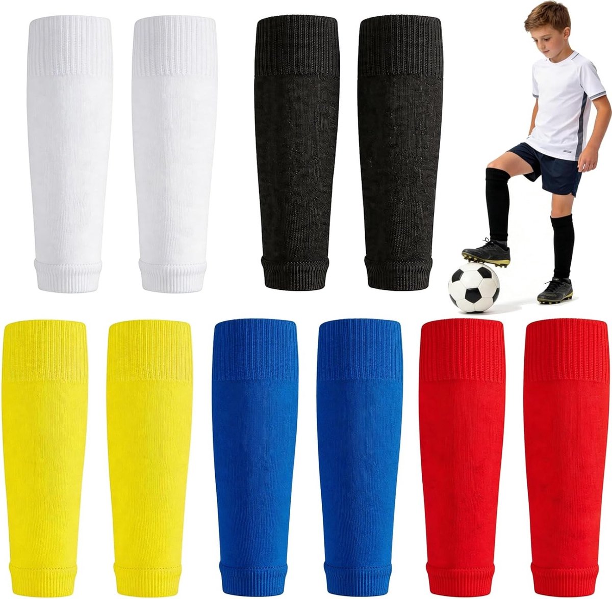 Unisex Voetbalsokken voor Kinderen - 5 Paar Sportieve Sokken voor Training en Spel, Geschikt voor Beginners en Tieners