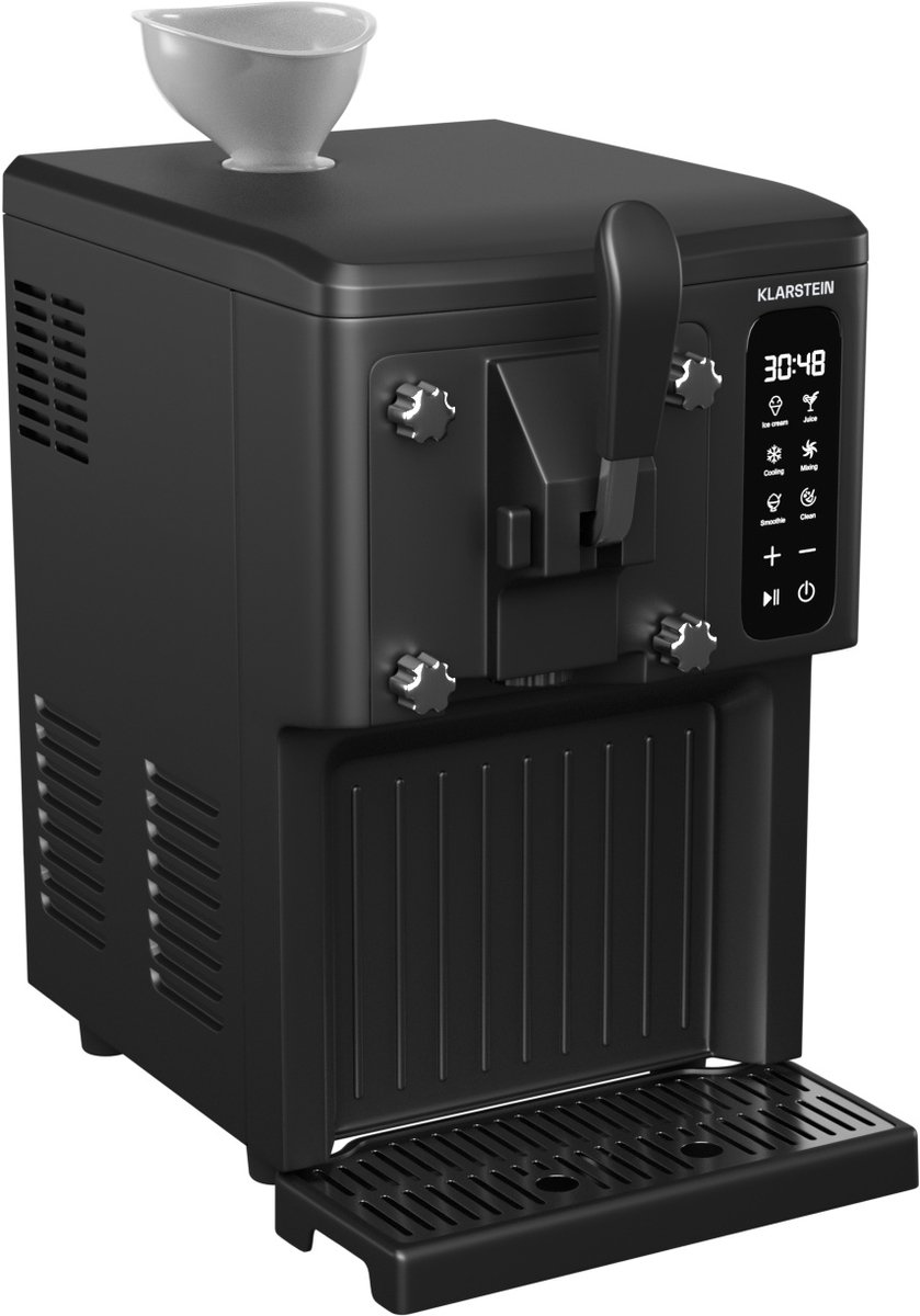 Klarstein Sweet Sundae ijsmachine – 3-in-1 apparaat voor ijs, milkshakes en smoothies, softijsdispenser, reservoir van 1,5 l, touchscreen, keep cool-modus, eenvoudig te reinigen, zwart