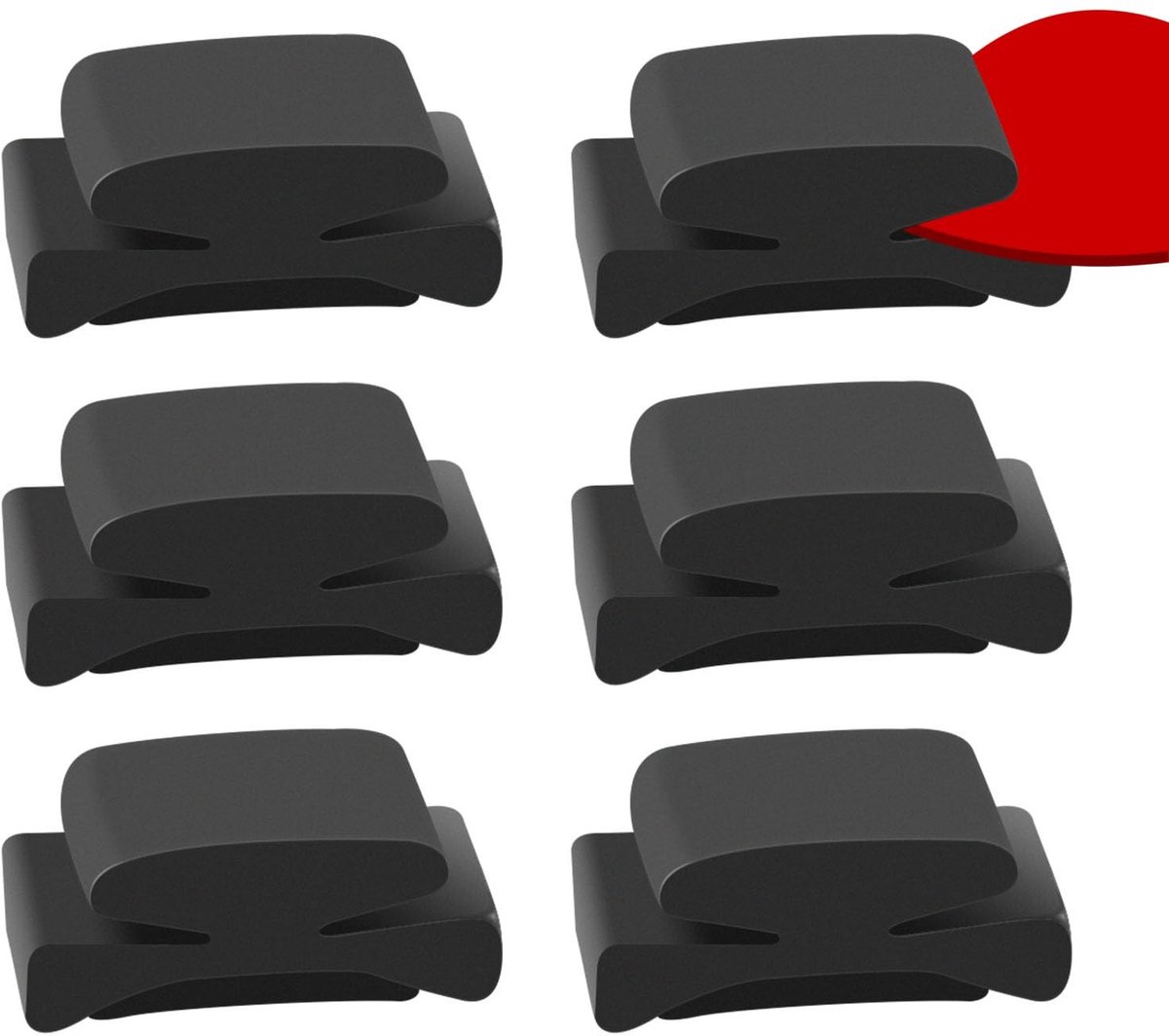 Dailygoody - Gitaar Plectrum Houder - Rubber - Versterkt en Duurzaam - Zwart - Geschikt voor Gitaar, Bas en Ukelele - 6 Pack