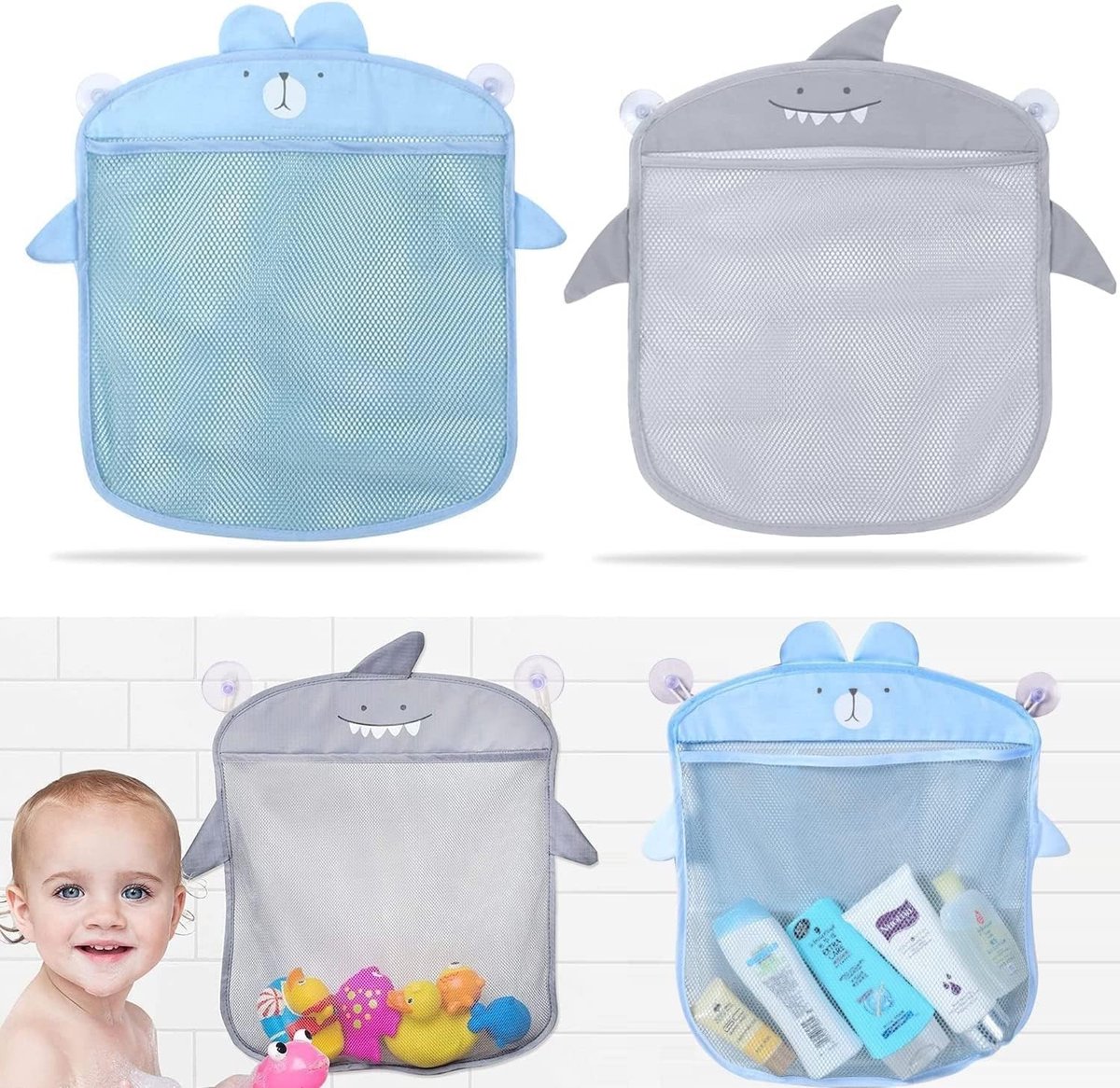 Dailygoody - Badspeelgoednet - Organizer voor Badspeelgoed - Snel Droogend - Polyester - Badaccessoire - Geschikt voor Kinderen - 2 Stuks
