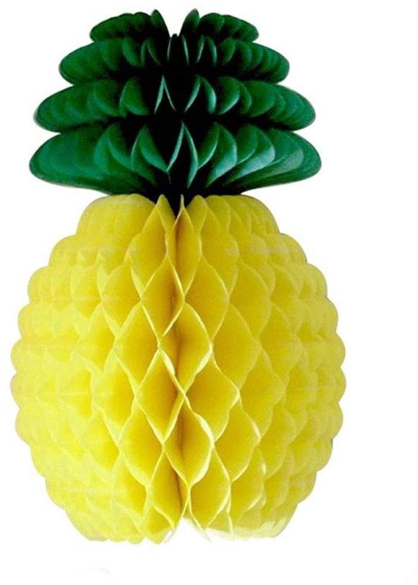 Dailygoody - Ananas Papier Honingraat Ballen - Tropische Feestdecoratie - Herbruikbaar - Papieren Ballen - Zomer Party Decoraties - Geschikt voor