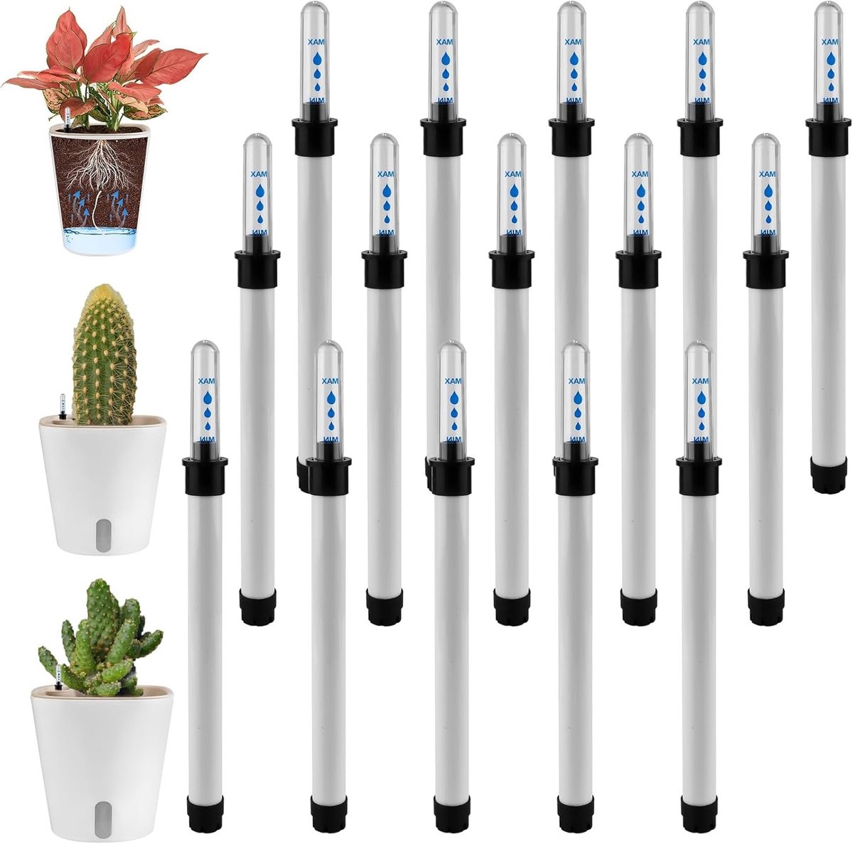 Set van 15 Waterpeil Indicatoren voor Planten - 18 cm, Hydrocultuur, Tuinieren, Potplanten, Groeiwijzer